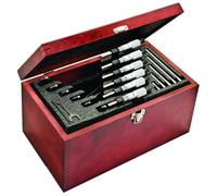 Starrett SV436.1MCXRLZ 436.1 Series Outside Micrometre Set, Ratchet Stop, Lock Nut, Carbide Faces, 0-150mm Range, 0.001mm Graduation