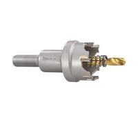 Starrett Hole Saw SM32 - Tungsten Carbide Tipped, Sheet Metal Cutter with Arbor & Pilot Bit, 32 mm