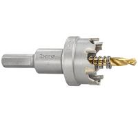 Starrett Tungsten Carbide Tipped Hole Saw - SM30 Sheet Metal Cutter With Arbor & Pilot Drill Bit - For Drilling Stainless Steel Aluminum Alloy - 30 mm