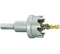 Starrett Tungsten Carbide Tipped Hole Saw - SM35 Sheet Metal Cutter With Arbor & Pilot Drill Bit - For Drilling Stainless Steel Aluminum Alloy - 35 mm