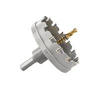 Starrett Tungsten Carbide Tipped Hole Saw - SM80 Sheet Metal Cutter With Arbor & Pilot Drill Bit - For Drilling Stainless Steel Aluminum Alloy - 80 mm