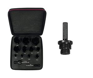 Starrett Tungsten Carbide Tipped Holesaw Kit - 13-Piece KMP11021 Multi Purpose Cut TCT Hole Saw Cutter Kit with Arbors Set & A19 Arbor for A1/A2/A10