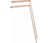 StarRing 2 Pack Copper Dowsing Rods For Water Treasure Hand Finding Tools, 99.9% Copper Detector Rod, Water Divining Rods Detector Rod (Single head - flat bead)