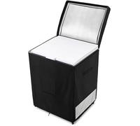 StarRing 210D Oxford Outdoor Refrigerator Cover, With Elastic Hem Cord And Adjustable Buckles For Protecting Upright Freezers/Beverage Refrigerator (Black 71.12 X 58.42 X 86.36cm)
