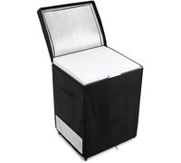 StarRing 210D Oxford Outdoor Refrigerator Cover, With Elastic Hem Cord And Adjustable Buckles For Protecting Upright Freezers/Beverage Refrigerator (Black 55.88 x 63.5 x 85.09cm)