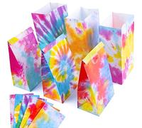 STARRKY 40 Pack Party Favor Bags, 8.8"x4.7"x3.1" Tie Dye Goodie Treat Bags Bulk for Kids Gift Packaging, Craft Supplies, Birthday Party Decorations