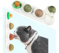 STARROAD-TIM Catnip Balls Catnip Toy for Cats Rotatable Edible Balls Natural Healthy Self-Adhesive Catnip Edible (White)