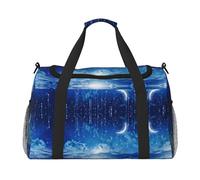 Starry and Moon Travel Duffel Bag for Women Men,Print Polyester Tote Hand Luggage Bag with Shoulder Strap