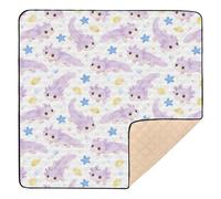 Starry Axolotl Large Stylish Baby Playmat for Indoor Outdoor One-Piecing Tummy Time Activity Mat for Baby Kids Toddlers Infants, 50'' x 50''