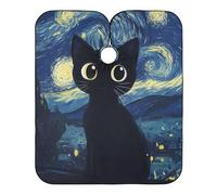 Starry Black cat Cute Barbershop Capes with Adjustable Snap Closure, Stylish Capes for Salons bata para cortar Cabello 65" x 55"