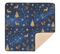 Starry Christmas Print Soft Thick Baby Gym & Activity Mat for Floor Cozy Breathable Travel Play Mat for Babies Infants Toddlers, 50'' x 50''