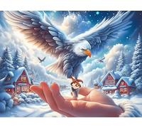 Starry Colorful Bald Eagle 500 Pieces Jigsaw Puzzles Magical Cosmic Creatures For Men Educational Decompression Adults Anxiety Memory Care Mothers Valentines Gift Durable Cardboard 500 PCS/52×38cm