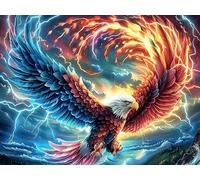 Starry Colorful Flying Eagle 1000 Pieces Set Classic Jigsaw Puzzle Animal Pet Couple Puzzle Partners Mind Relaxation Wall Decor Easter New Year Creativity & Gift Giving 1000 PCS/75x50cm
