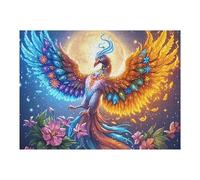 Starry Colorful Phoenix 500 Piece Jigsaw Puzzle for Adults Fantastic Beasts Long Weekend Project Satisfying Challenge No Duplicate Pieces for Hobbyists 500 PCS
