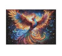 Starry Colorful Red Phoenix 300 Piece Complete Jigsaw Puzzle Set Animal Pet Teens Beginners Educational Challenge Puzzle Fans Group Play Anniversary Quality Material 300 PCS