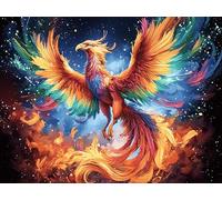 Starry Colorful Red Phoenix 500 Piece Premium Jigsaw Puzzle Wildlife Adult Jigsaws Brain Training Hobby Home Decor Winter Gift Unique Shaped Eco Friendly Material 500 PCS/52×38cm