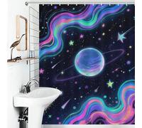 Starry Cosmos Shower Curtain for Bathroom Bathtub Waterproof Bath Curtain with 12 Hooks 7 Metal Grommets Machine Washable Polyester Window & Door Curtains Room Divider Decor 60x72