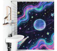 Starry Cosmos Shower Curtain for Bathroom Bathtub Waterproof Bath Curtain with 12 Hooks 7 Metal Grommets Machine Washable Polyester Window & Door Curtains Room Divider Decor 66x72