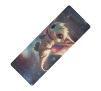 Starry Cute Baby Dragon Illustration printed yoga mat with strap Thick 1 mm for home non slip, with bag for carrying tapete para ejercicio 71x26 inches