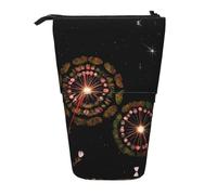Starry Dandelion Expandable Stand Pencil Pouch, Multi-Design Oxford Fabric, Adjustable Height, Multi-Use Cosmetic Bag