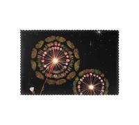 Starry Dandelion Placemats Set Of 6, Heat Resistant, Non-Slip, 12 X 18 Inch, Kitchen Table Placemats.