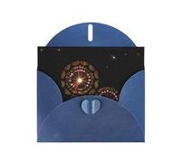 Starry Dandelion Print Blue blank greeting cards for birthdays, thank yous, weddings, a set of cards for all occasions