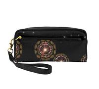 Starry Dandelion Print Leather Small Makeup Bag â€“ Travel Toiletry Bag for Women, Reusable Cosmetic Pouch with Zipper, Black, One Size, Black, One Size