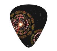 Starry Dandelion Printed pick set - 12 pieces, thin, medium and thick guitar picks, suitable for guitar, bass, electric guitar and ukulele