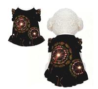 Starry Dandelion Ruffle Dog Dress Frilly Sleeveless Breathable Summer Party for Small Dogs Cats M