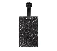 Starry Divination Constellation Print Durable PVC Luggage Tag for Suitcase Heavy Duty ID Holder Modern Business Travel Accessory