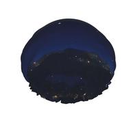 Starry divination constellation Print Shower Cap - Reusable Hair Protection, Double Layer, Adjustable Elastic Strap, Travel Essential