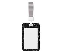 Starry Divination Constellation Printed Id Badge Holder with Neck Strap Vertical Waterproof Name Card Holder for Office School