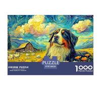 Starry Dog Landscape 1000 Piece Jigsaw Puzzles Birthday Gifts Couple Art Challenge High Difficulty for Adults And Kids 38x26cm/1000pcs
