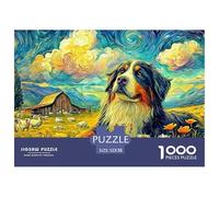Starry Dog Landscape Jigsaws 1000 Piece Puzzle Impossible Suitable for Decompression And Wall Decor for Adults And Kids 52x38cm/1000pcs