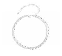 Starry Double Layer Bracelet Exquisite And Fashionable Design Shining And Perfect For Daily Wear And My First Watch (Silver, One Size)