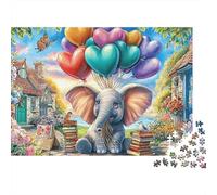 Starry Elephant 300 Piece Cartoon Style Jigsaw Puzzle - Relaxing Brain Game, Educational Fun & Premium Home Décor (Family Bonding Activity)