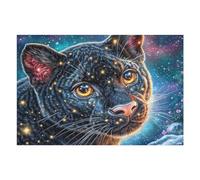 Starry-Eyed Cosmic Panther 1000 Piece Count Premium Jigsaw Puzzle For Adults Teens 14+ Concentration Training Indoor Game Family Game Night 1000 PCS