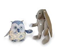 Starry-Eyed Owl & Lacy Bunny Rabbit Sewing Pattern Bundle for Soft Toys