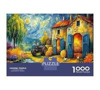 Starry Farm Jigsaw Puzzle Set,Rural Cottage 1000 Pc, Eco-Friendly Paper, Educational Game Decompression, Wall Decoration & Gift for Women & Men 70x50cm/1000pcs