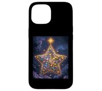 Starry Flowers Celestial Garden Stars Clouds Christmas Eve Case for iPhone 15