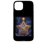 Starry Flowers Celestial Garden Stars Clouds Christmas Eve Case for iPhone 15 Plus