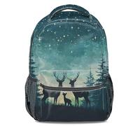 Starry Forest Print Backpack Unisex Fashion Rucksack 16 inch Night Scene Silhouette Travel Daypack Student School Bookbag (print 4)