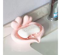 STARRY G Ceramic Soap Dishes, Heart Shaped Soap Tray, Soapdish with Draining, Mouth Outlet Soap Storage Box, Affordable Luxury Hand Soap Holder Decoration for Bathroom, Kitchen