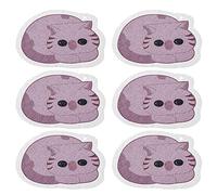 STARRY G Cleaning Sponges, 6 PACK Pulp Cotton Non-Scratch Scrub Sponge, Compressed Dual-Sided Dishwashing Sponge, Thicken Kitchen Pot Scouring Sponge Pad, Cute Cat Printed Cleaning Tools - Purple