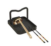 STARRY G Cooking Spoon Rest with Lid Holder, Kitchen Utensil Rest with Drip Pad, Heat-Resistant Pot Lid Stand Holder, Countertop Organiser Rack for Ladles, Tongs, Spatula, Simple Flatware Rack - B