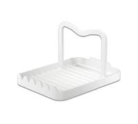 STARRY G Cooking Spoon Rest with Lid Holder, Kitchen Utensil Rest with Drip Pad, Heat-Resistant Pot Lid Stand Holder, Countertop Organiser Rack for Ladles, Tongs, Spatula, Simple Flatware Rack - W