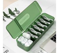 STARRY G Large Cable Organizer Box, 7 Grids Cable Tidy Box with 2 Open Lids, Storage Box for Data Cables, Charger Plug, Visible Cable Management Box - Free 12 Classified Stickers&10 Cable Ties