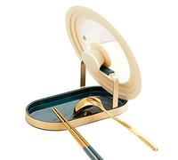 STARRY G Pot Lid Holder Stand, Kitchen Utensils Rest with Drip Pan, Cooking Spoon Rest with Lid Holder, Countertop Organiser Rack for Ladles, Tongs, Spatula, Flatware Tray Shelf - Green Single Layer