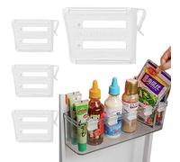 STARRY G Refrigerator Divide Board, Kitchen Utensils Fridge Sorting Clips, Multifunctional Snap Divide, Sliding Retractable Freezer Side Sorting Board, Drawer Dividers for Bathroom Bedroom 4 Pack