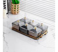 STARRY G Serving Box Set, Snack Serving Platter with Lid, Serving Tray with 3/4/6 Pack Removable Dish Bowls, Divided Serving Relish Bowls for Snacks Nuts Fruit Appetizer Dessert Candy Condiment